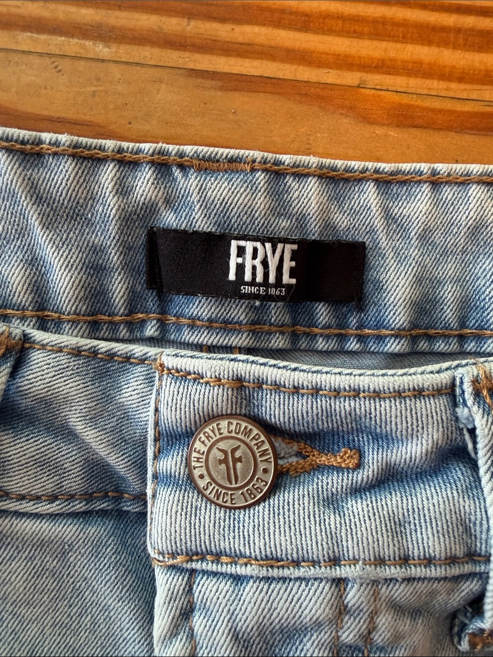 High-Rise Straight Leg Frye Women’s Jeans - Light Blue